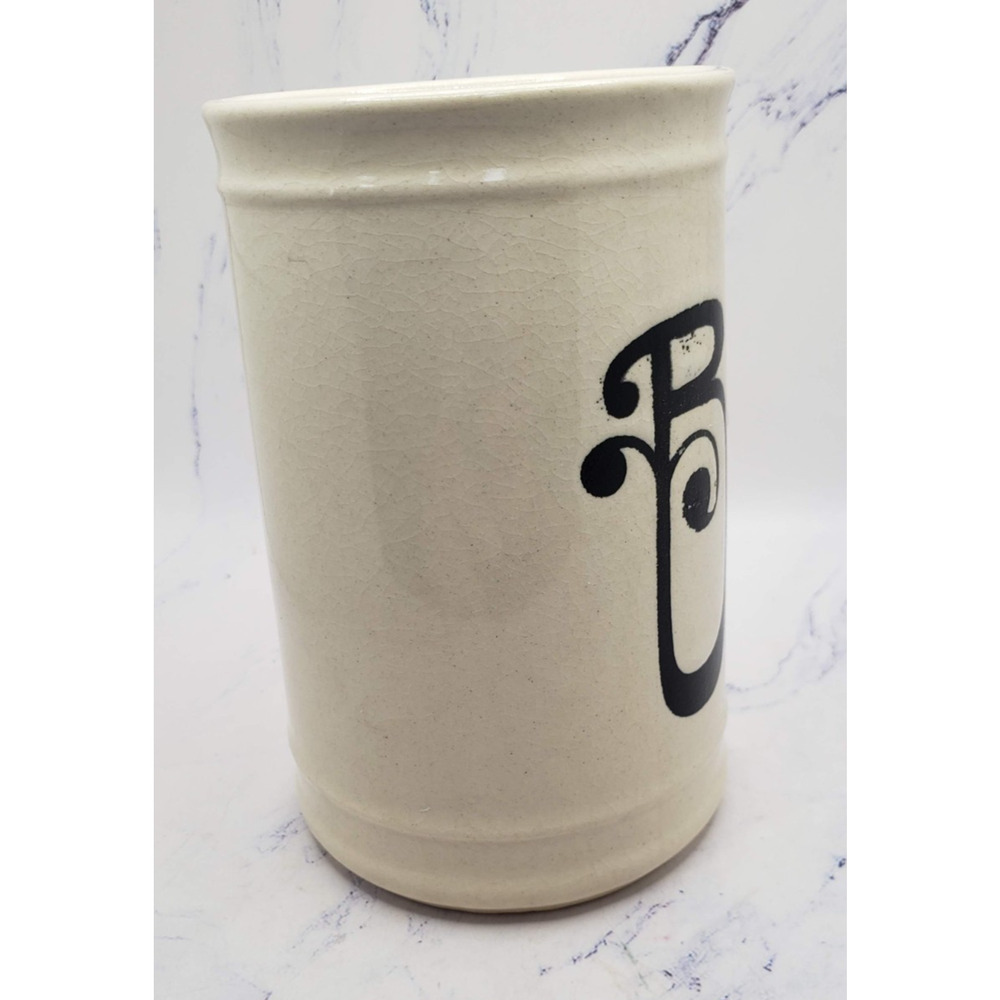 Black and Ivory Ceramic Porcelain Vintage 5 Cent Beer Mug - Picture 2 of 8
